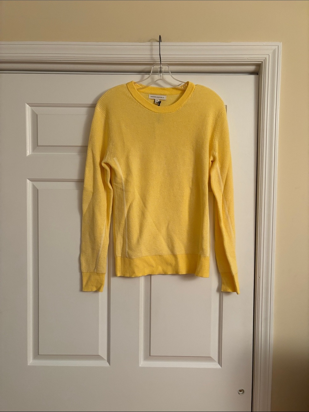 Banana Republic Yellow Crewneck Waffle Sweater